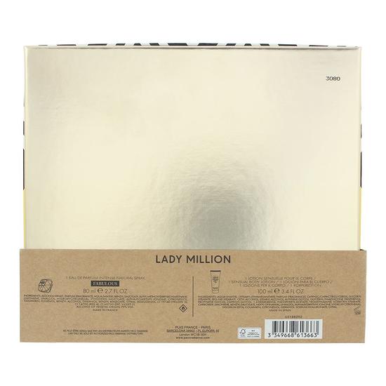 Paco Rabanne Lady Million Fabulous Eau De Parfum + Body Lotion Gift Set 80ml