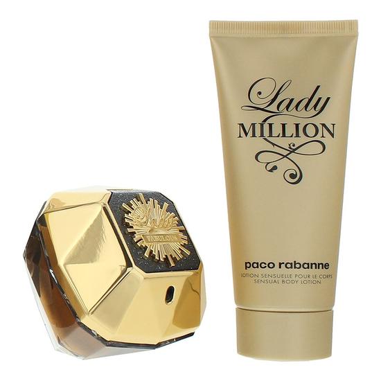 Paco Rabanne Lady Million Fabulous Eau De Parfum + Body Lotion Gift Set 80ml