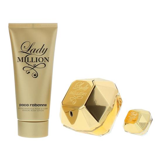 Paco Rabanne Lady Million Lady Million Eau De Parfum 80ml, 5ml + Body Lotion 100ml Gift Set 80ml