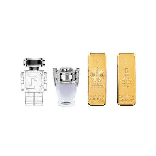 Paco Rabanne Men's Miniatures Gift Set 1 Million Eau De Toilette + 1 Million Elixir Intense Parfum + Invictus Eau De Toilette + Phantom Eau De Toilette 4 x 5ml