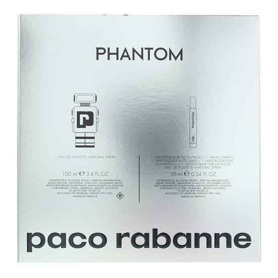 Paco Rabanne Phantom Eau De Toilette 100ml + 10ml Gift Set For Him 100ml