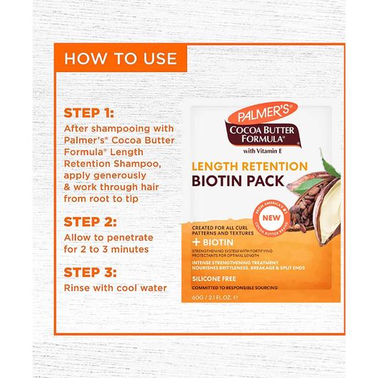 Palmer's Cocoa Butter Formula With Vitamin E Length Retention Biotin Pack 60 g