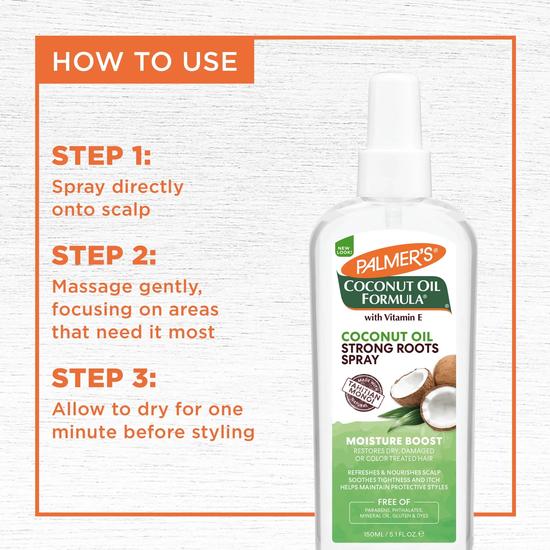 Palmer's Coconut Oil Formula Strong Roots Spray For Dry Damaged Hair 150ml