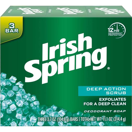 Palmolive Irish Spring Active Scrub Deodrant Soap 104.8g ( Pack Of 3)