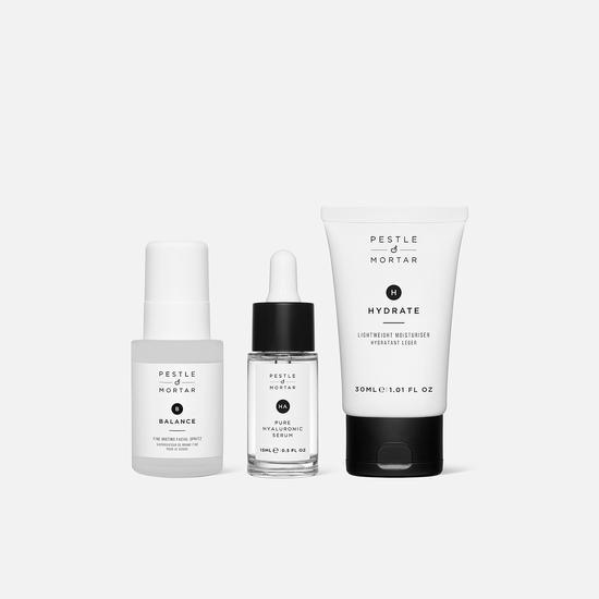 Pestle & Mortar The Ultimate Hydration Kit Serum + Moisturiser + Facial Spritz