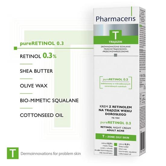 Pharmaceris T Pure Retinol 0.3 Anti-Acne Retinol Night Cream