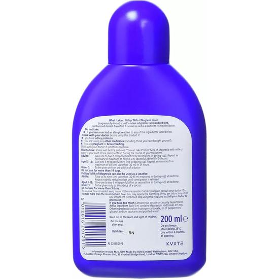 Philips Milk Of Magnesia Liquid Traditional Mint Flavour 2 Pack