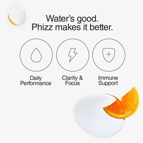 Phizz 3-in-1 Orange Hydration, Electrolytes & Vitamin Tablets 60 Effervescent Tablets