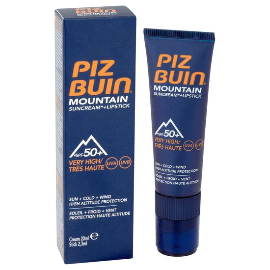 Piz Buin Mountain Sun Cream & Lipstick Very High SPF50+ 20ml