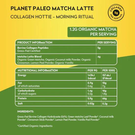 Planet Paleo Pure Collagen Matcha Latte 225g