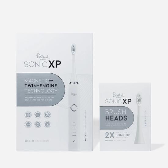 Polished London Sonic XP Toothbrush & Replacement Toothbrush Heads Bundle White