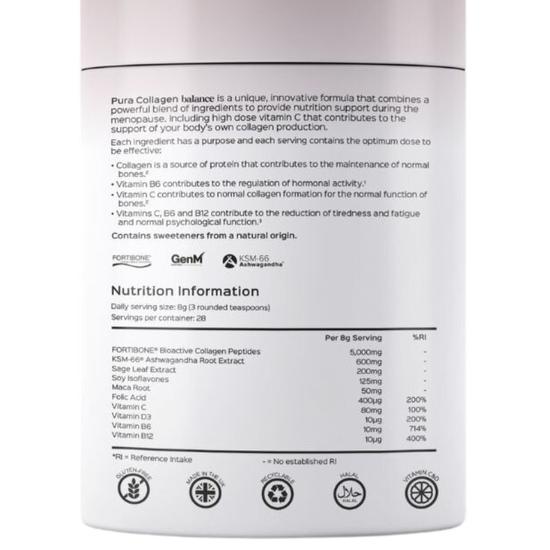 Pura Collagen Balance Advanced Female Health Formula Raspberry & Garden Mint 224g