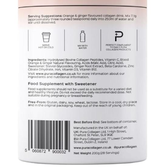 Pura Collagen Protect Advanced Collagen Formula Orange & Ginger 200g