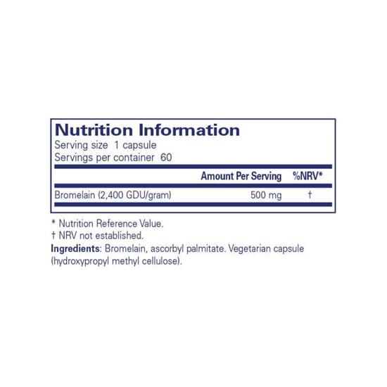 Pure Encapsulations Bromelain 2400 500mg Capsules 60 Capsules
