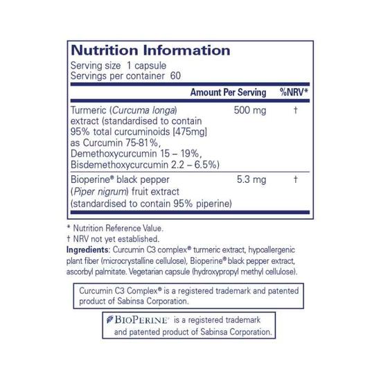 Pure Encapsulations Curcumin 500 With Bioperine Capsules 60 Capsules