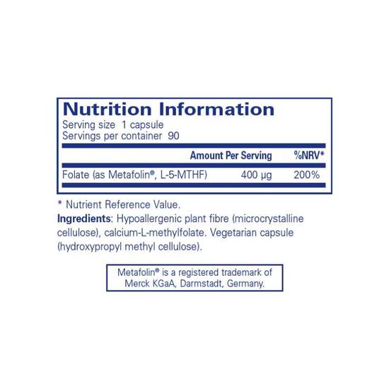 Pure Encapsulations Folate 400 Capsules 90 Capsules