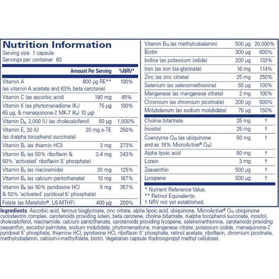 Pure Encapsulations O.N.E. Multivitamin With Iron Capsules 60 Capsules