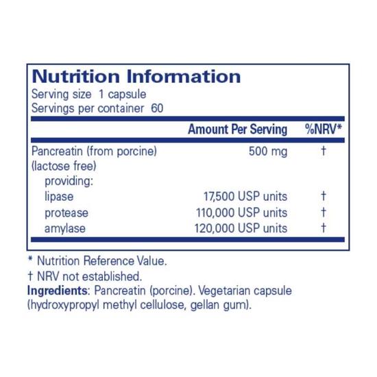Pure Encapsulations Pancreatic Enzyme Capsules 60 Capsules