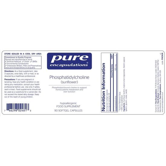 Pure Encapsulations Phosphatidylcholine Softgels 90 Softgels