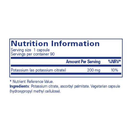 Pure Encapsulations Potassium Citrate Capsules 90 Capsules