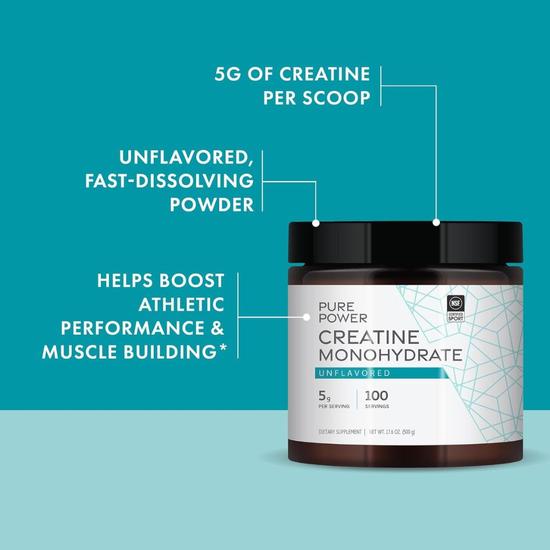 Pure Power Creatine Monohydrate Powder Unflavored 500g