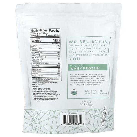 Pure Power Organic Whey Protein Original 385g