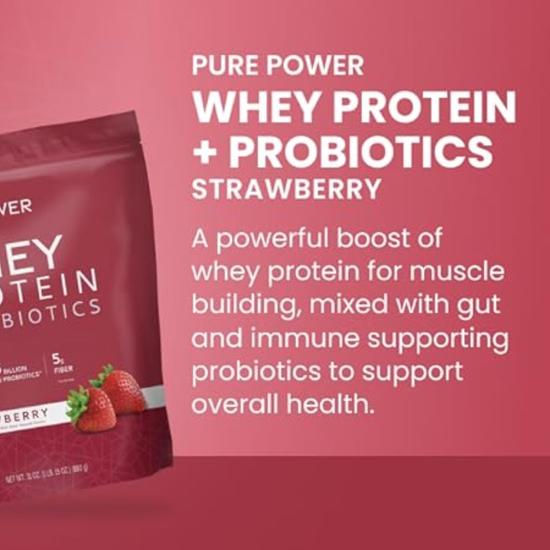 Pure Power Whey Protein Probiotics Strawberry 880g