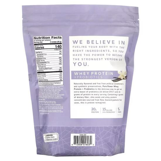 Pure Power Whey Protein Probiotics Vanilla 880g