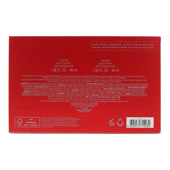 Ralph Lauren Polo Red Gift Set Eau De Toilette + 40m Eau De Parfum 40ml
