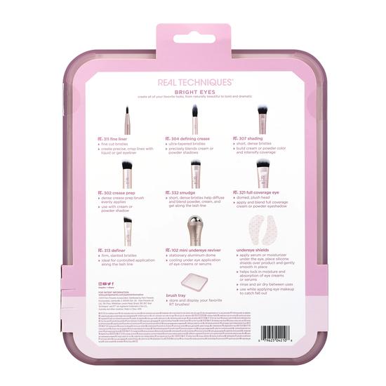 Real Techniques Pink Limited Edition Bright Eyes Eye Makeup Brush Set 10 Piece