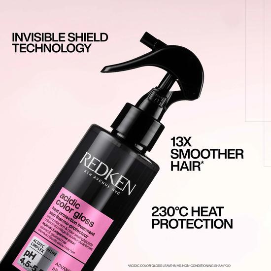 Redken Acidic Colour Gloss Heat Protection Leave-In Treatment 230degc Hair Shine Spray 190ml