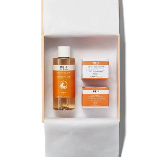 REN The Gift Of Glow Trio Gift Set Tonic + Gel Cream + Mask