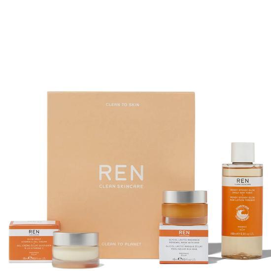 REN The Gift Of Glow Trio Gift Set Tonic + Gel Cream + Mask