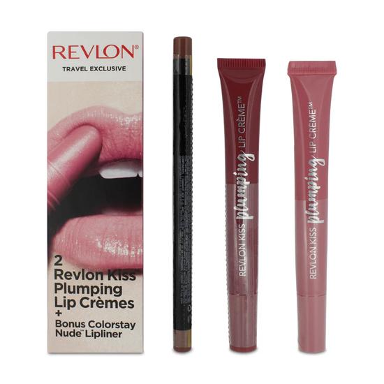 Revlon 2 x Kiss Plumping Lip Cremes & Nude Lip Liner Set