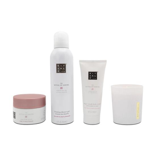 Rituals The Ritual Of Sakura Gift Set Shower Gel 200ml Body Cream 100ml Body Scrub 125g Scented Candle 140g