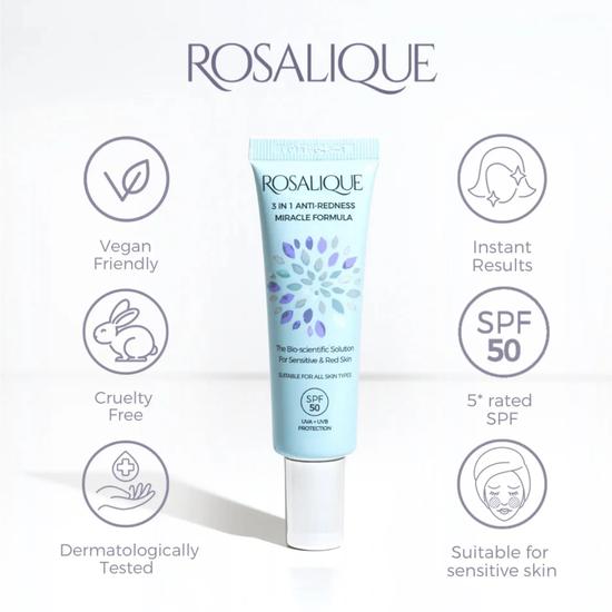 Rosalique 3 In 1 Anti-Redness Miracle Formula SPF 50