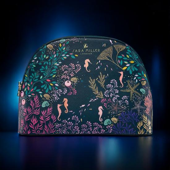 Sara Miller Underwater Spa Large Seahorse Cosmetic Bag