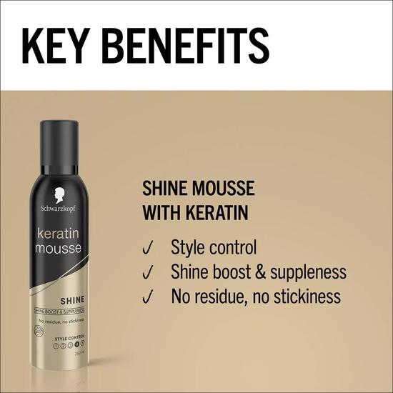 Schwarzkopf Keratin Mousse With 48h Extra Strong Hold For Hair Styling 250ml