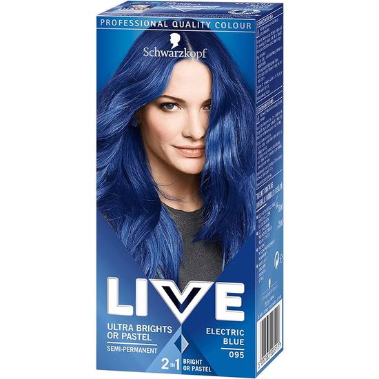 Schwarzkopf Live Ultra 2in1 Bright Permanent Colour HairDye, 095 Electric Blue