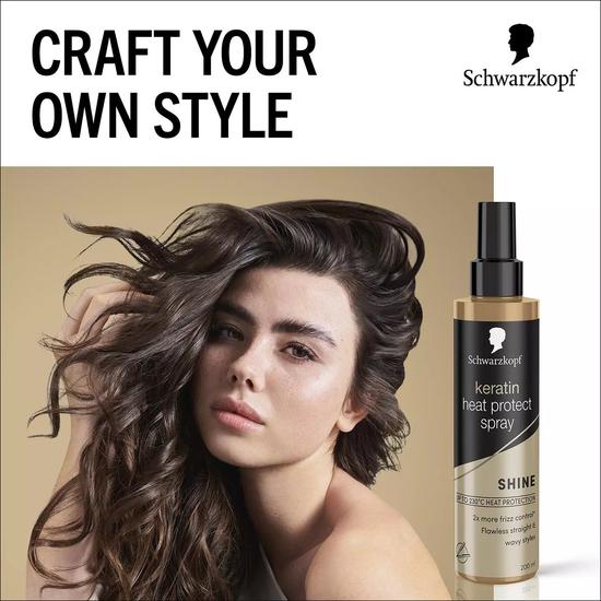 Schwarzkopf Styling Keratin Heat Protection Hairspray, Frizz Control 200ml