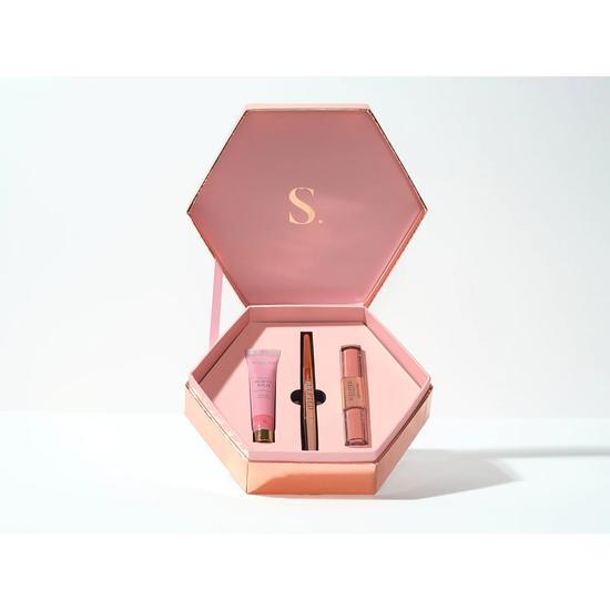 Sculpted by Aimee Ultimate Lip Collection Lip Duo (Belle) + Liquid Lustre (Pinky Brown) + Tinted Beauty Balm (Tinted Rose)