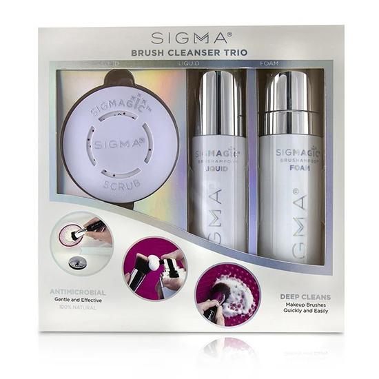 Sigma Beauty Brush Cleanser Trio 1x Sigmagic Scrub, 1x Brushampoo Liquid