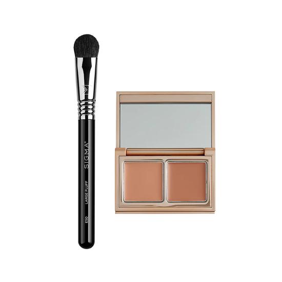 Sigma Beauty Correct & Perfect Set E50 LARGE FLUFF BRUSH + Dark to Deep SPECTRUM COLOR-CORRECTING DUO
