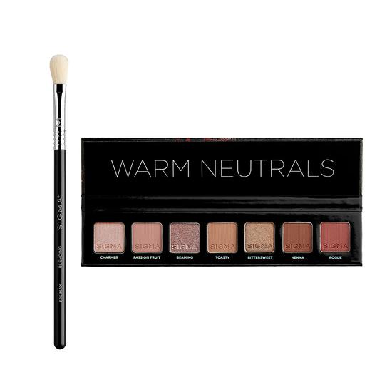 Sigma Beauty Effortless Eyes Set E25 MAX BLENDING BRUSH + WARM NEUTRALS MINI EYESHADOW PALETTE