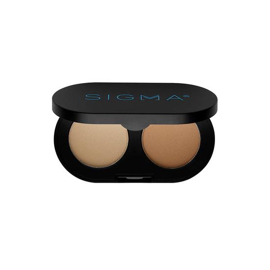 Sigma Beauty Feathered & Flawless Brow Set E65 SMALL ANGLE BRUSH + Dark Brow COLOR + SHAPE BROW POWDER DUO
