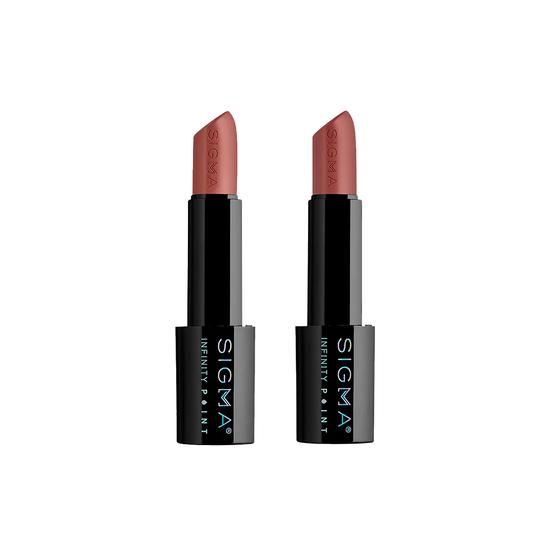 Sigma Beauty Light Timeless Beauty Lip Set New Mod - Iconic nude mauve INFINITY POINT LIPSTICK + Peach Tea - Peach spiced neutral INFINITY POINT LIPSTICK