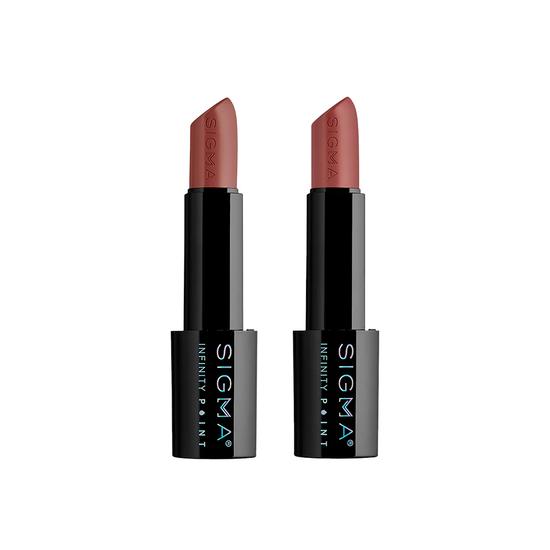 Sigma Beauty Medium Timeless Beauty Lip Set Deja vu - Soft cognac nude INFINITY POINT LIPSTICK + Temptation - Dark mulberry mauve INFINITY POINT LIPSTICK