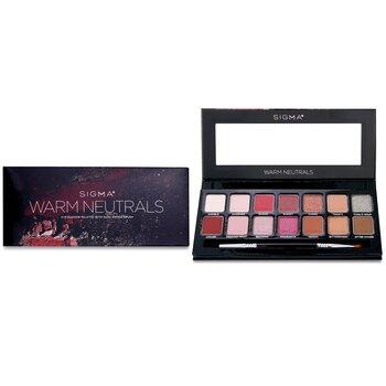 Sigma Beauty Warm Neutrals Eyeshadow Palette With Dual Ended Brush