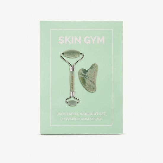 Skin Gym Jade Facial Workout Set Facial Roller & Gua Sha Sculpty Tool