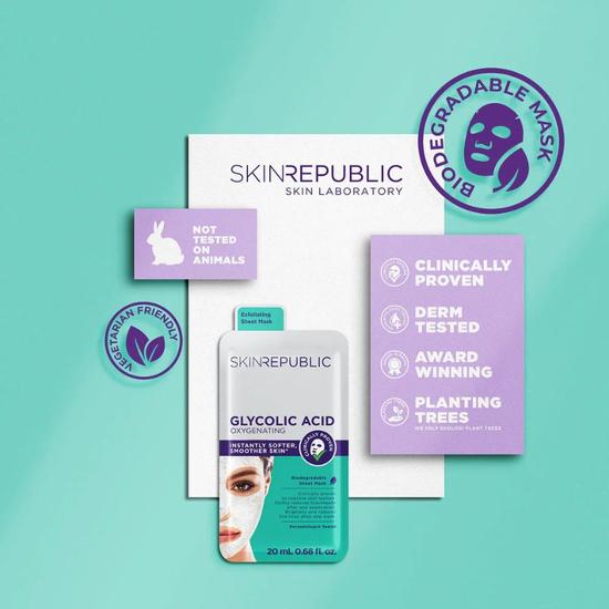 Skin Republic Glycolic Acid Oxygenating Face Sheet Mask 20ml